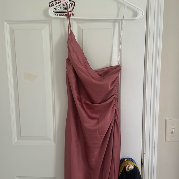 Pink Prom Dress!! Shona Joy Luxe Asymmetrical Gathered Maxi Dress - Picture 3 of 7